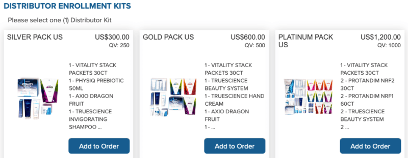 LifeVantage Enrollment Packs USA