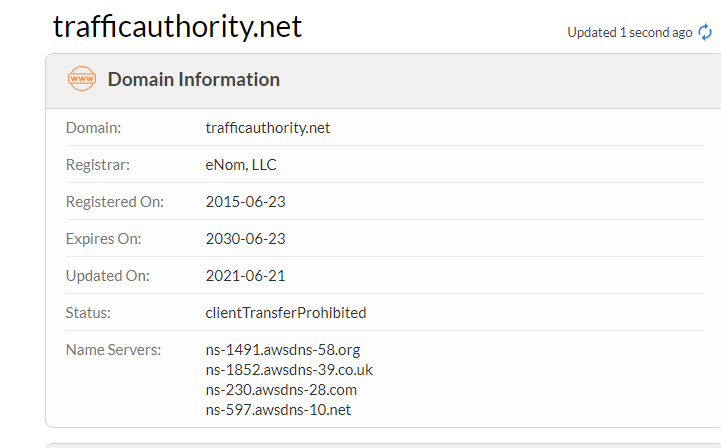 Is Traffic Authority a scam  trademark information domain details