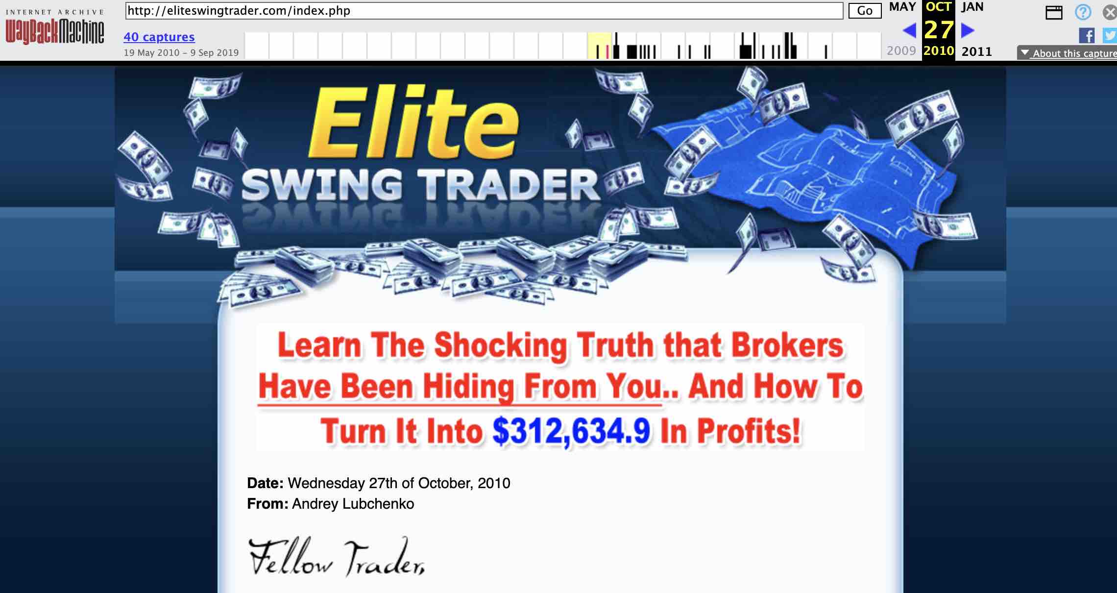 Elite Swing Trader System Review archived 2010 website