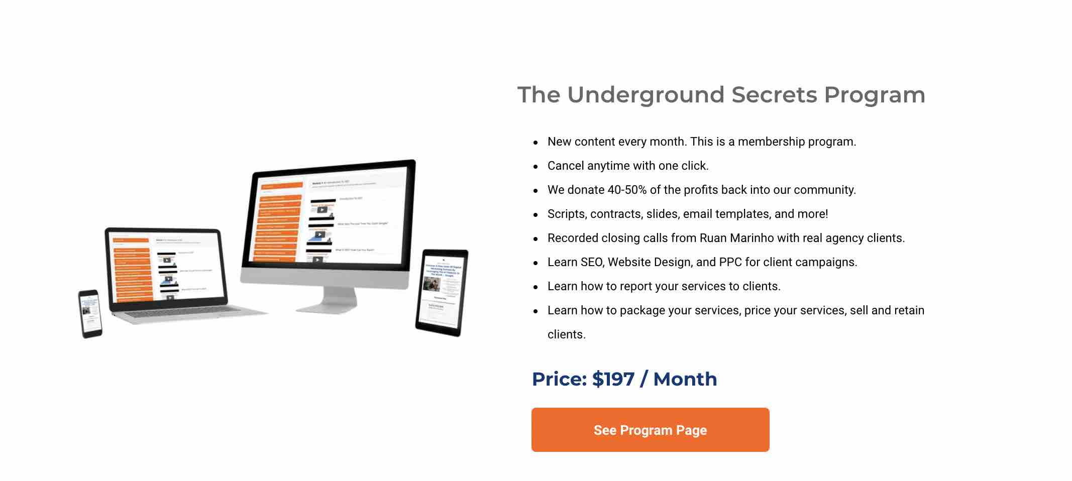 People behind  Ruan Marinho Underground SEO Secrets course offer