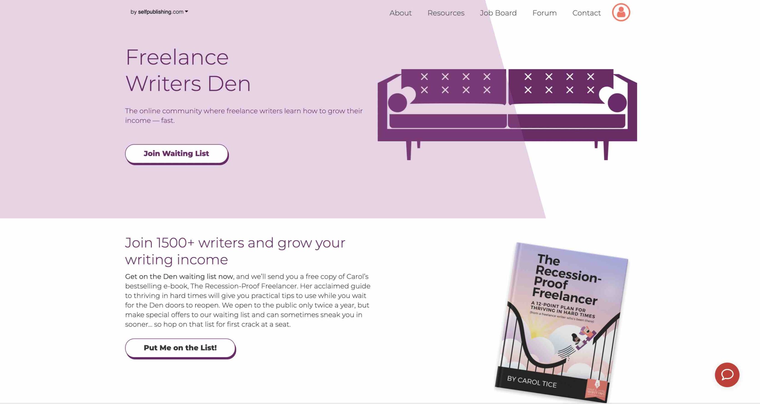 what is freelance writers den homepage