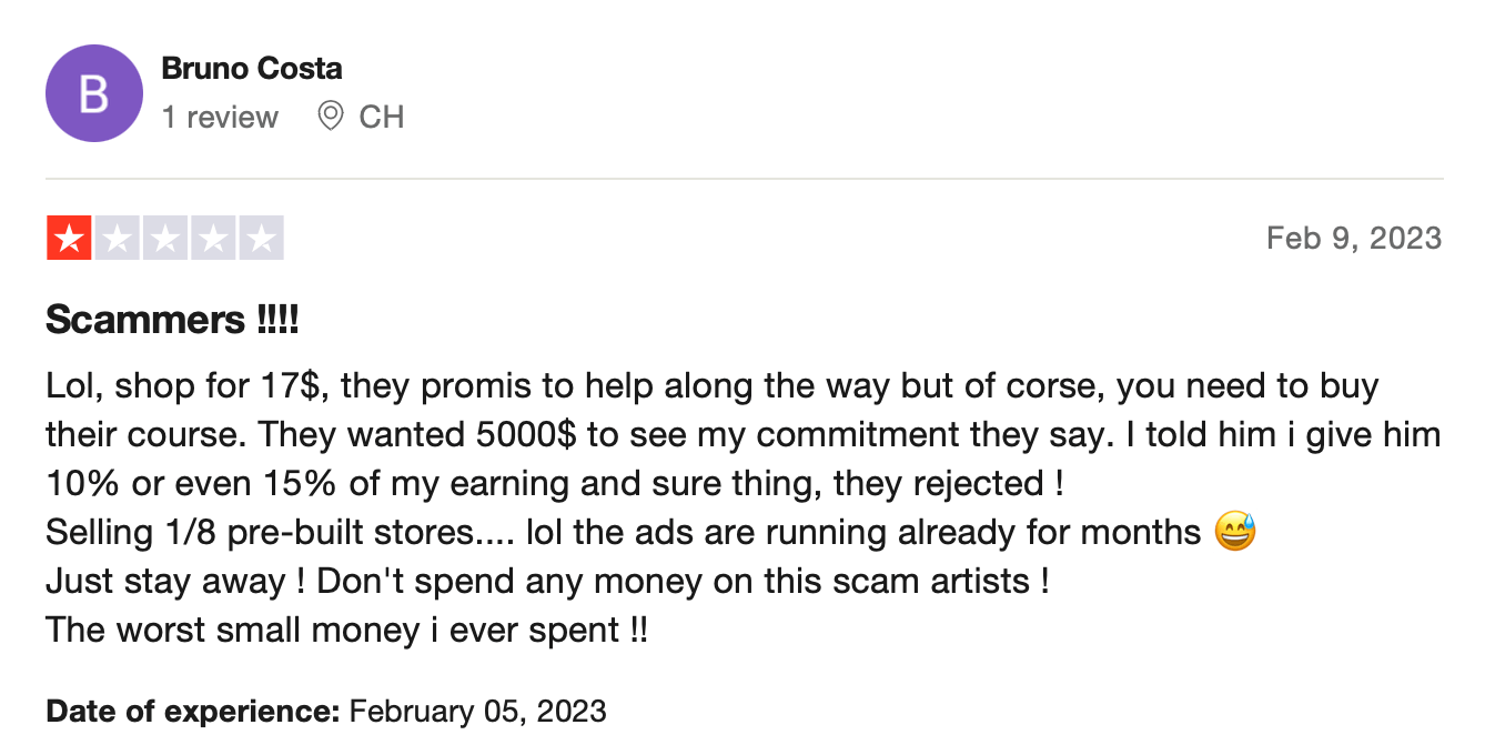 ecom good life review eCom Good Life Review is Mikey Kass a scam Trustpilot negative review 2 Screenshot 2023 08 27 at 6.49.34 am