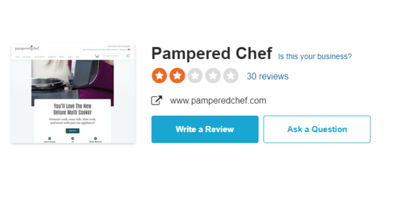 is pampered chef a pyramid scheme sitejabber review rate