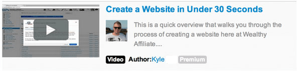 Wealthy Affiliate create a website in under 30 seconds